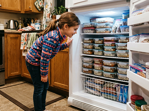 food in the freezer